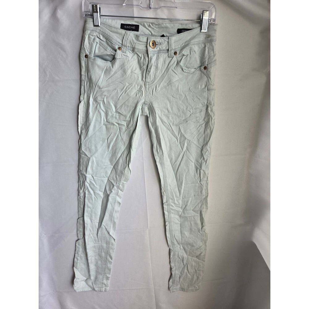 Cache Skinny Jeans Womens Light Blue Light Wash Skinny Low Rise Skinny